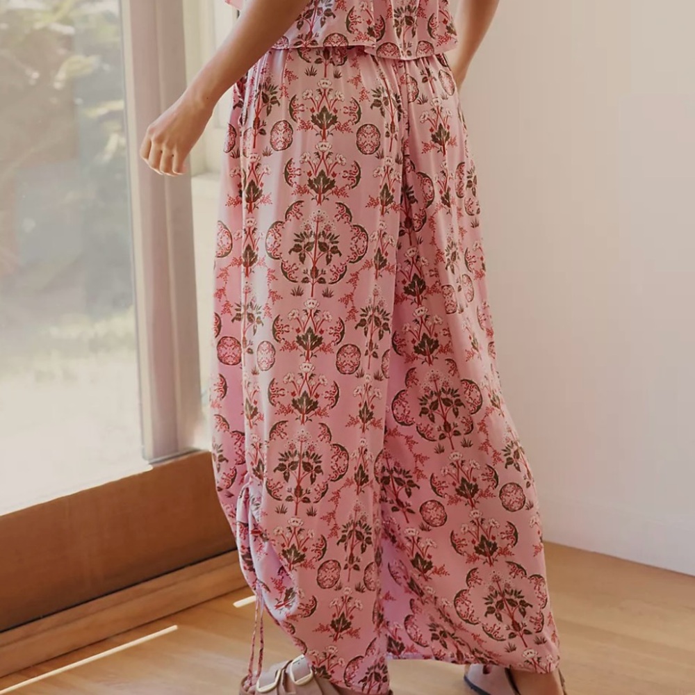Anthropologie Silky Wide Leg Harem Pants Pajama Loungewear Bottoms Size XS - Picture 3 of 12